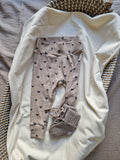 Broekje rib | beige hartjes