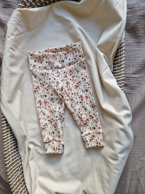 Broekje rib | bloemen rood