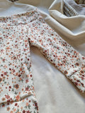 Broekje rib | bloemen rood
