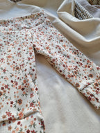 Broekje rib | bloemen rood