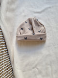 Babymutsje rib | bruin hartjes