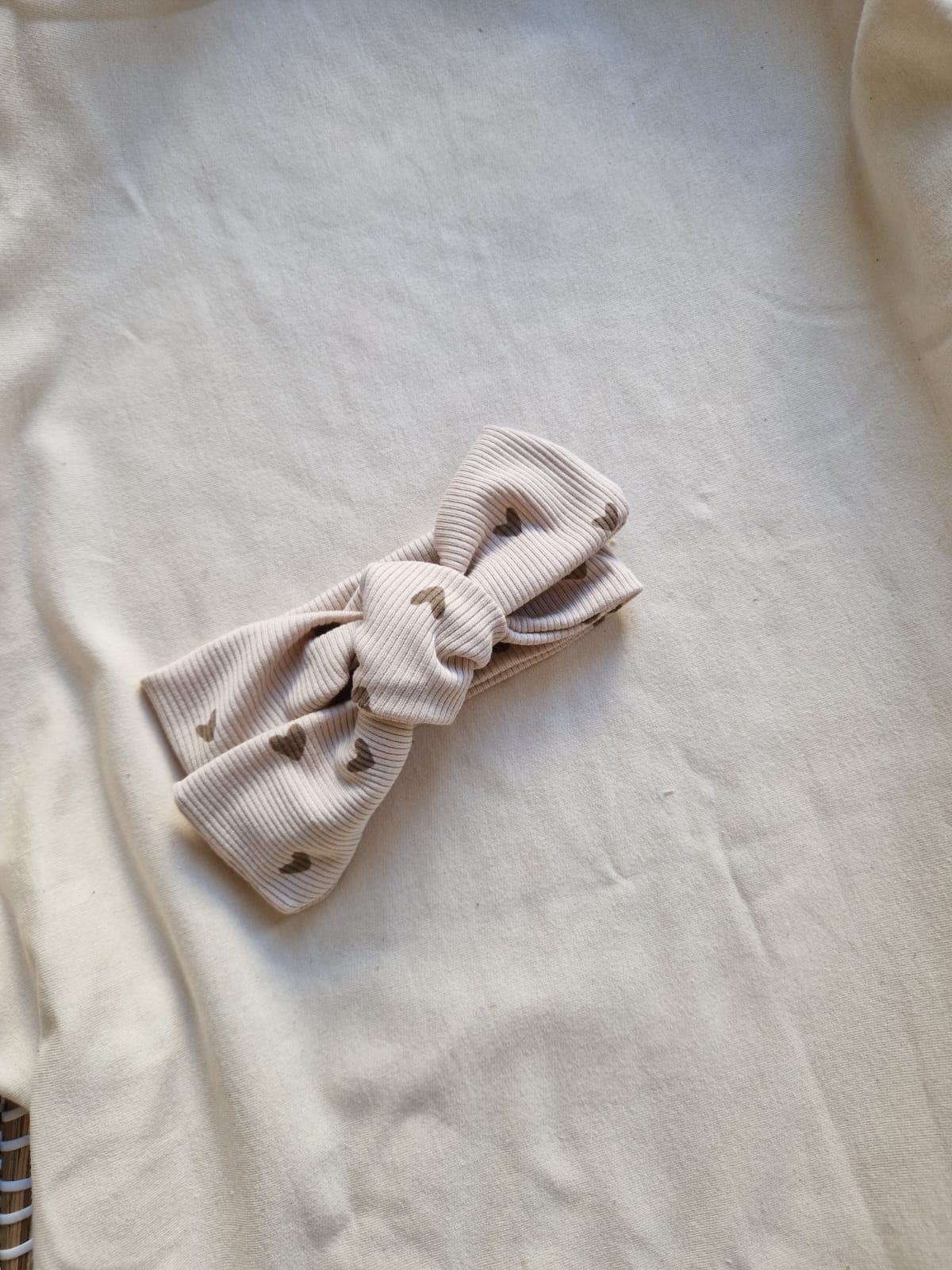 Haarband rib | creme hartjes