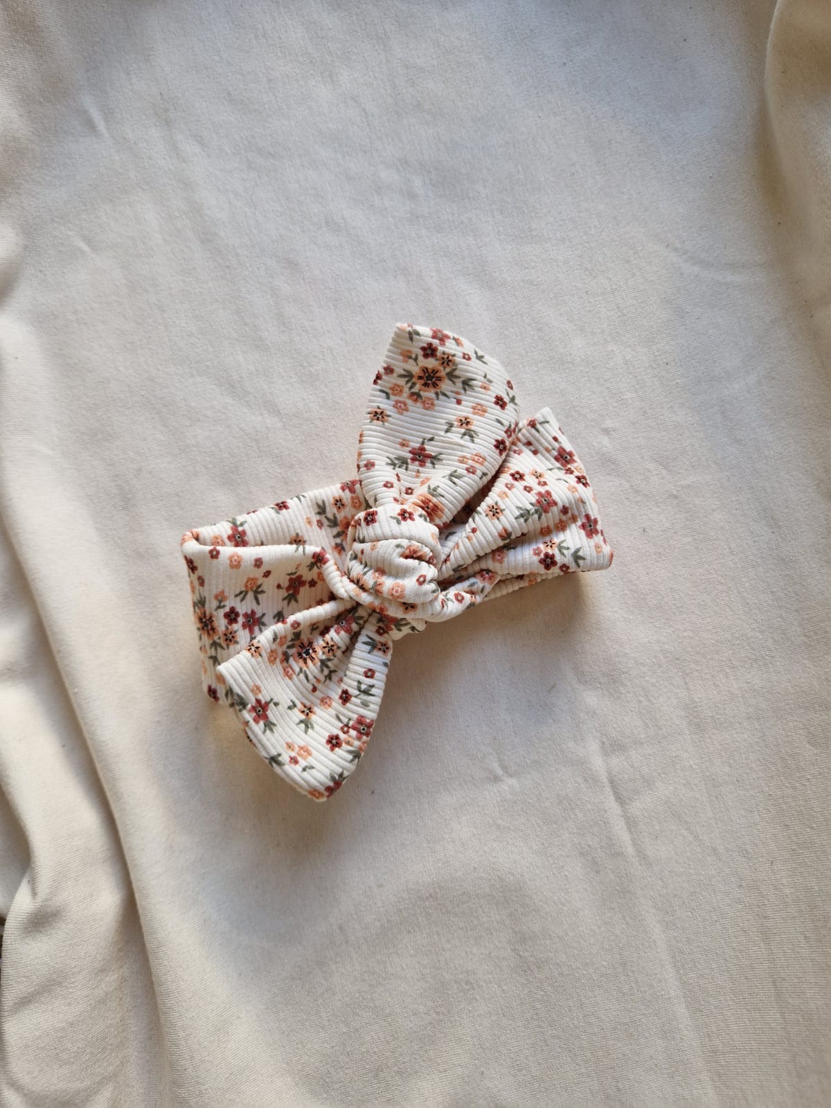Haarband rib | rode bloemen