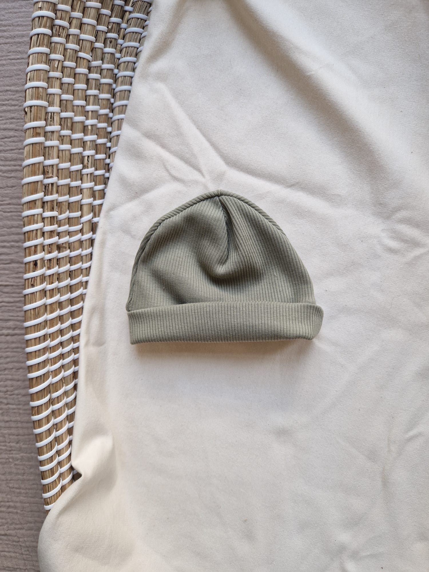 Babymutsje rib | groen