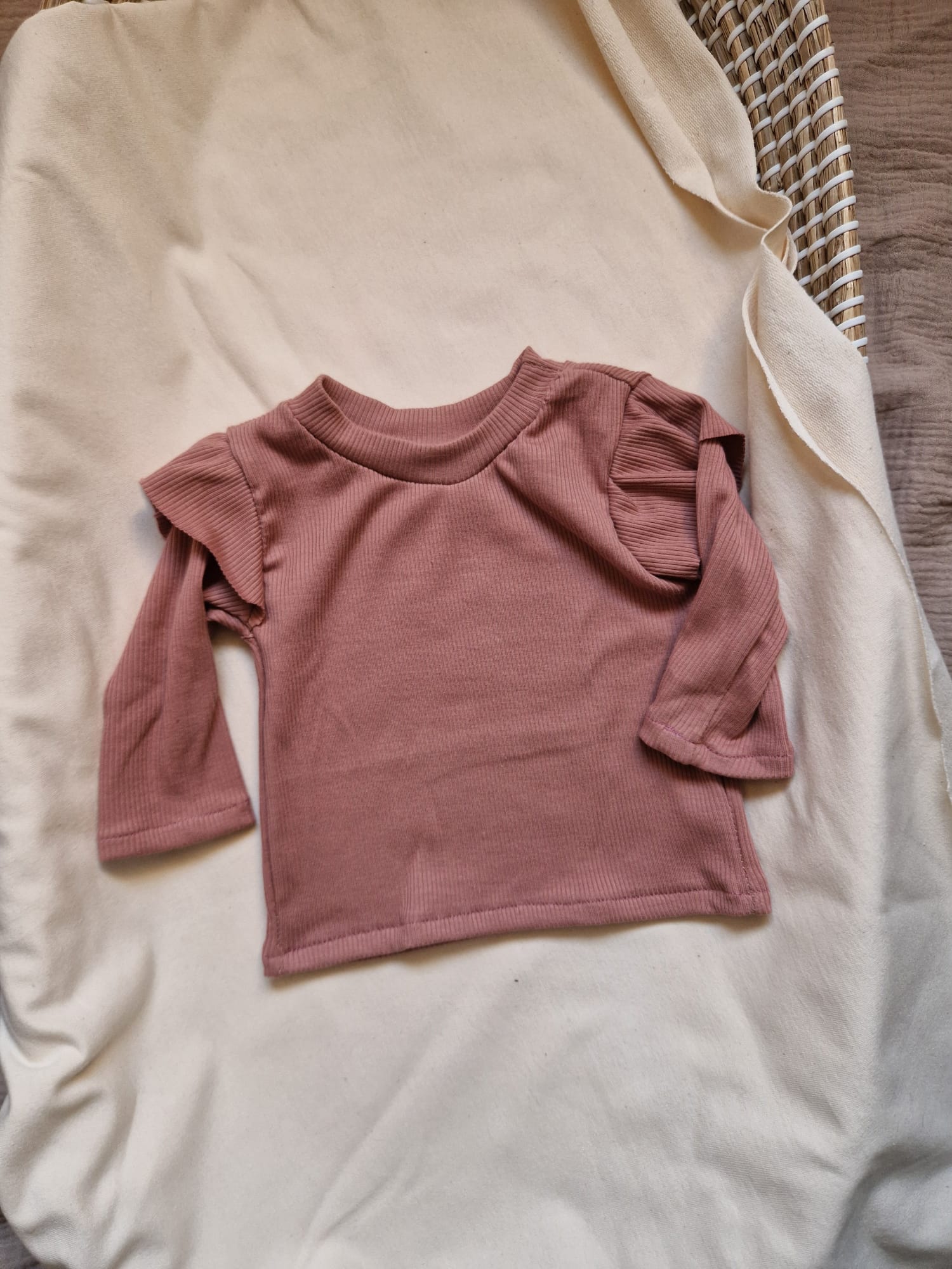 Shirt rib ruffle | roze