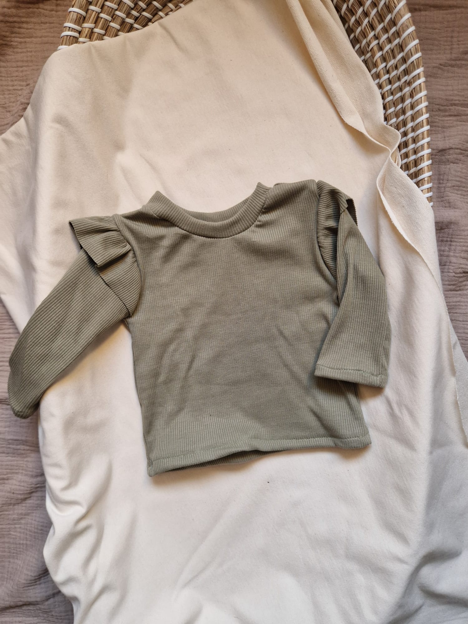 Shirt rib ruffle | groen