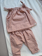 Broek | ruitjes rood roze